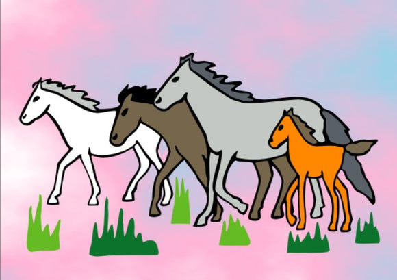 Sandbilder Motiv - Pferde Herde