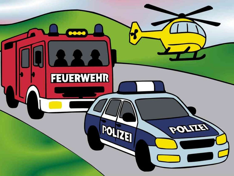 Sandbilder Motiv - Großeinsatz / Feuerwehr / Polizei
