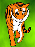 Sand Painting Motif - Stalking Tiger