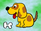Sand picture motif - Dog with bone