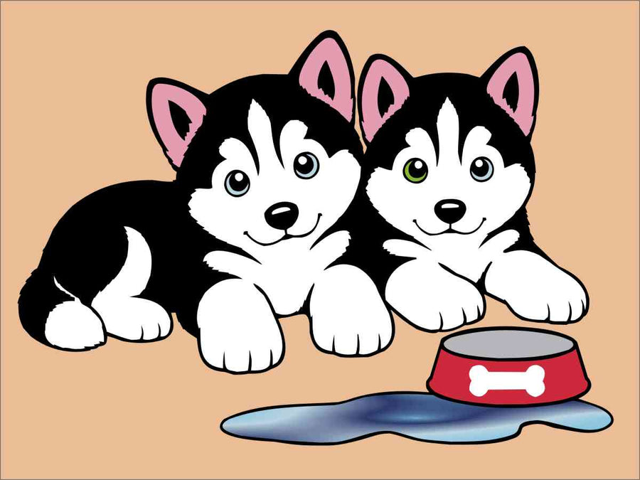 Sandbilder Motiv - Husky Welpen / Hunde