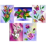 Klebefolien -Sandbilder Themen-Set: Blumen 2