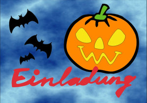 Einladungskarte Sandbild "Halloween" / Geburtstag,Geister, Gespenst