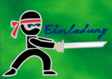 Einladungskarte Sandbild "Ninja" / Geburtstag