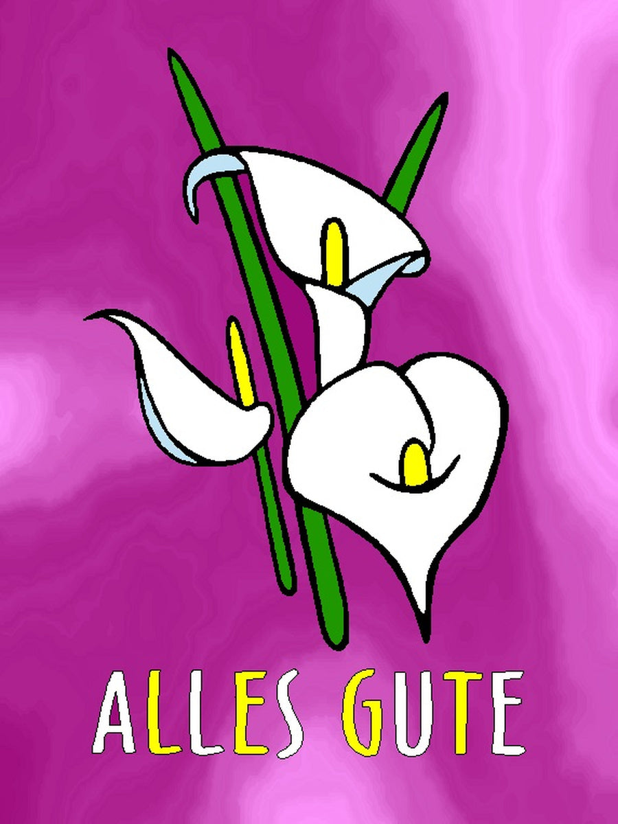 Sandbilder Motiv - Grußkarte "Callas" / Blumen