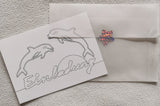 Einladungskarte Sandbild "Delfine" / Geburtstag