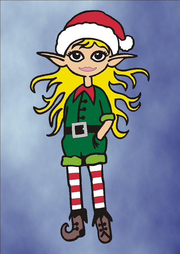 Sandbilder Motiv -  Weihnachts Wichtel Mädchen / Weihnachten