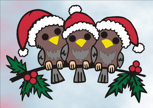 Sandbilder Motiv -  Weihnachts Spatzenbabys / Weihnachten