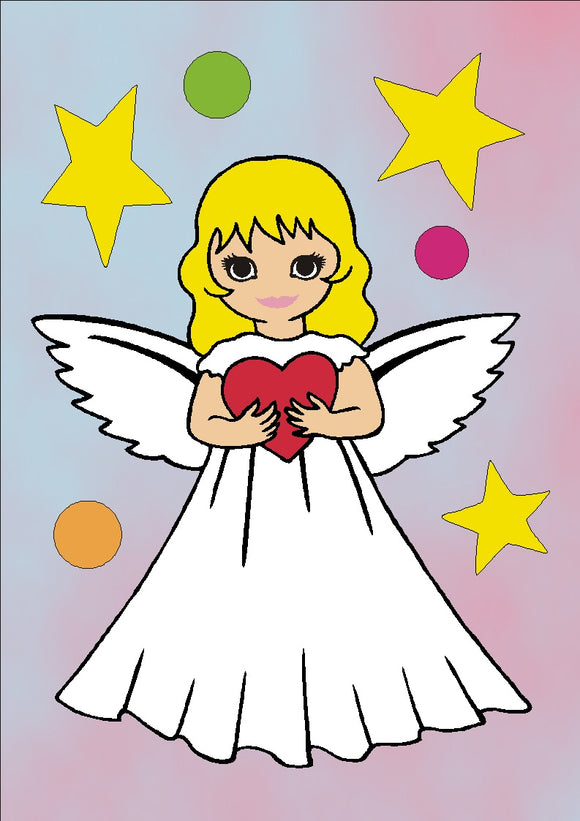 Sandbilder Motiv -  Weihnachts Engel mit Herz / Weihnachten