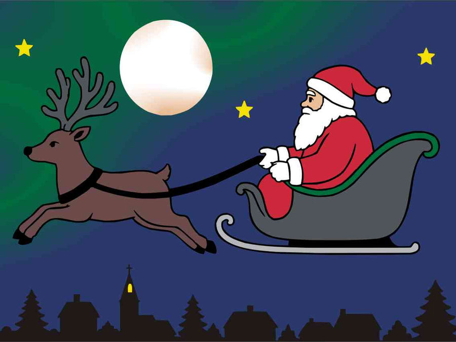 Sandbilder Motiv - Weihnachtsmann mit Schlitten / Weihnachten