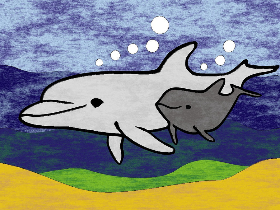 Sandbilder Motiv - Delfine - Unterwasserwelt