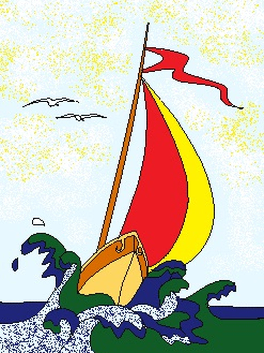 Sandbilder Motiv - Segelboot im Meer