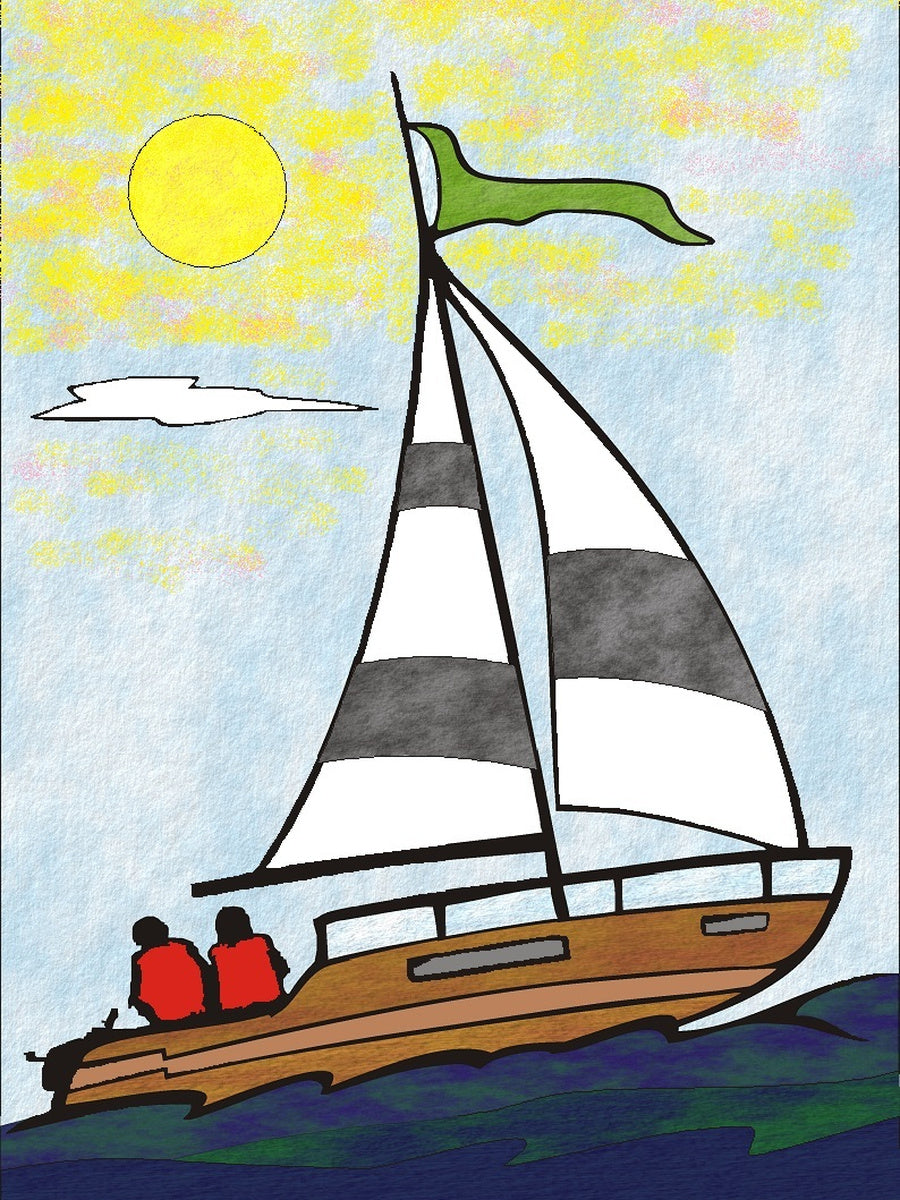 Sandbilder Motiv - Segler mit Boot