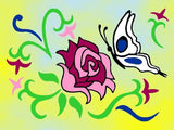 Rose mit Schmetterling